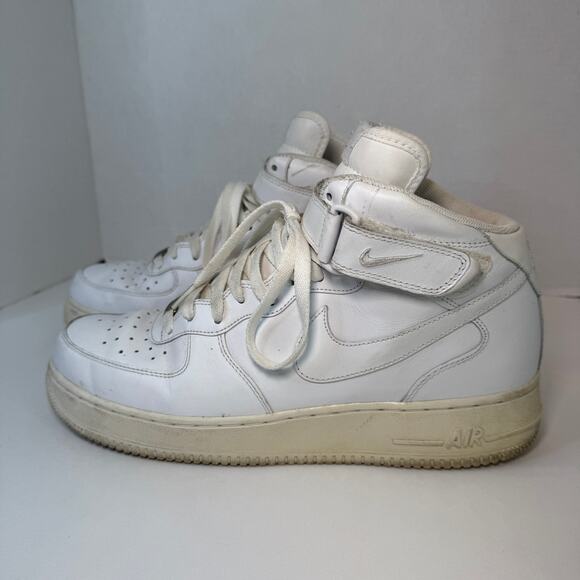 Nike Air Force 1 Mid Sneaker Shoes Triple White Men\'s Size 12 315123-111